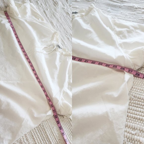 Ava & Viv Plus Size Lace Flutter Sleeve White Cotton Peasant Blouse Size 2X - Picture 8 of 12